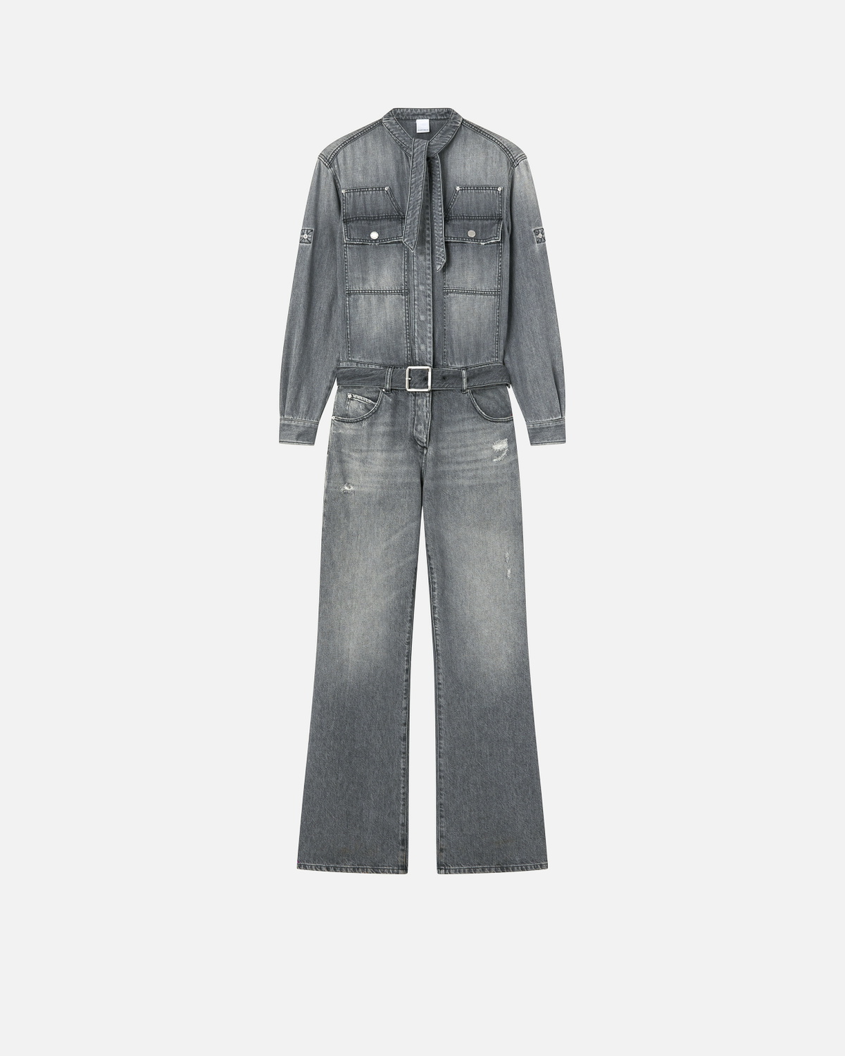 Pinko Light Grey Denim Jumpsuit Light Grey Wash