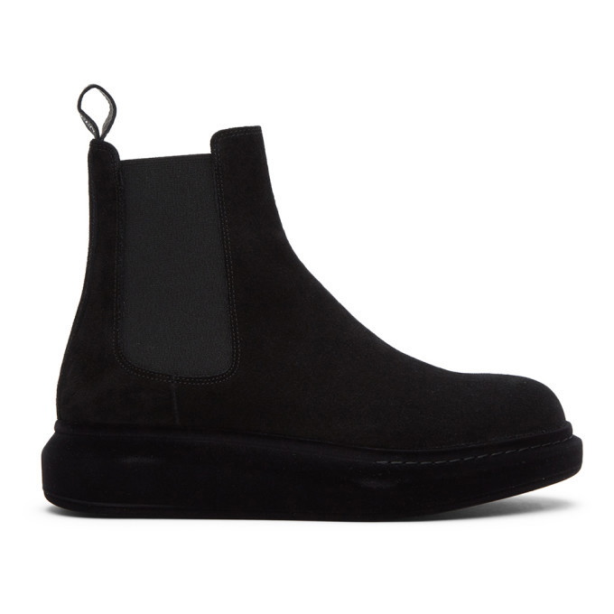 Photo: Alexander McQueen Black Suede Hybrid Chelsea Boots