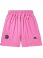 Balenciaga - Wide-Leg Logo-Embroidered Cotton-Jersey Shorts - Pink