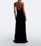 Saint Laurent Ruffled silk maxi skirt