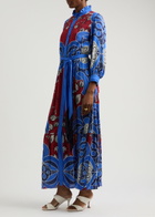 Borgo DE Nor Demi Printed Midi Shirt Dress Blue And White