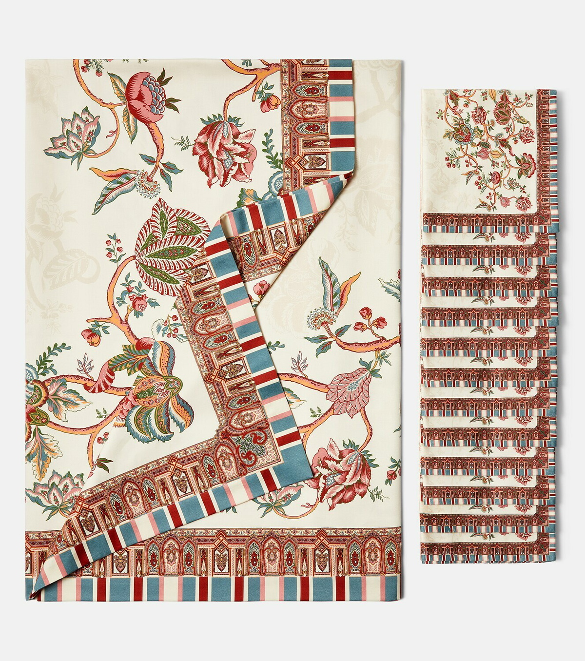 Etro Fleur printed cotton tablecloth and napkins set