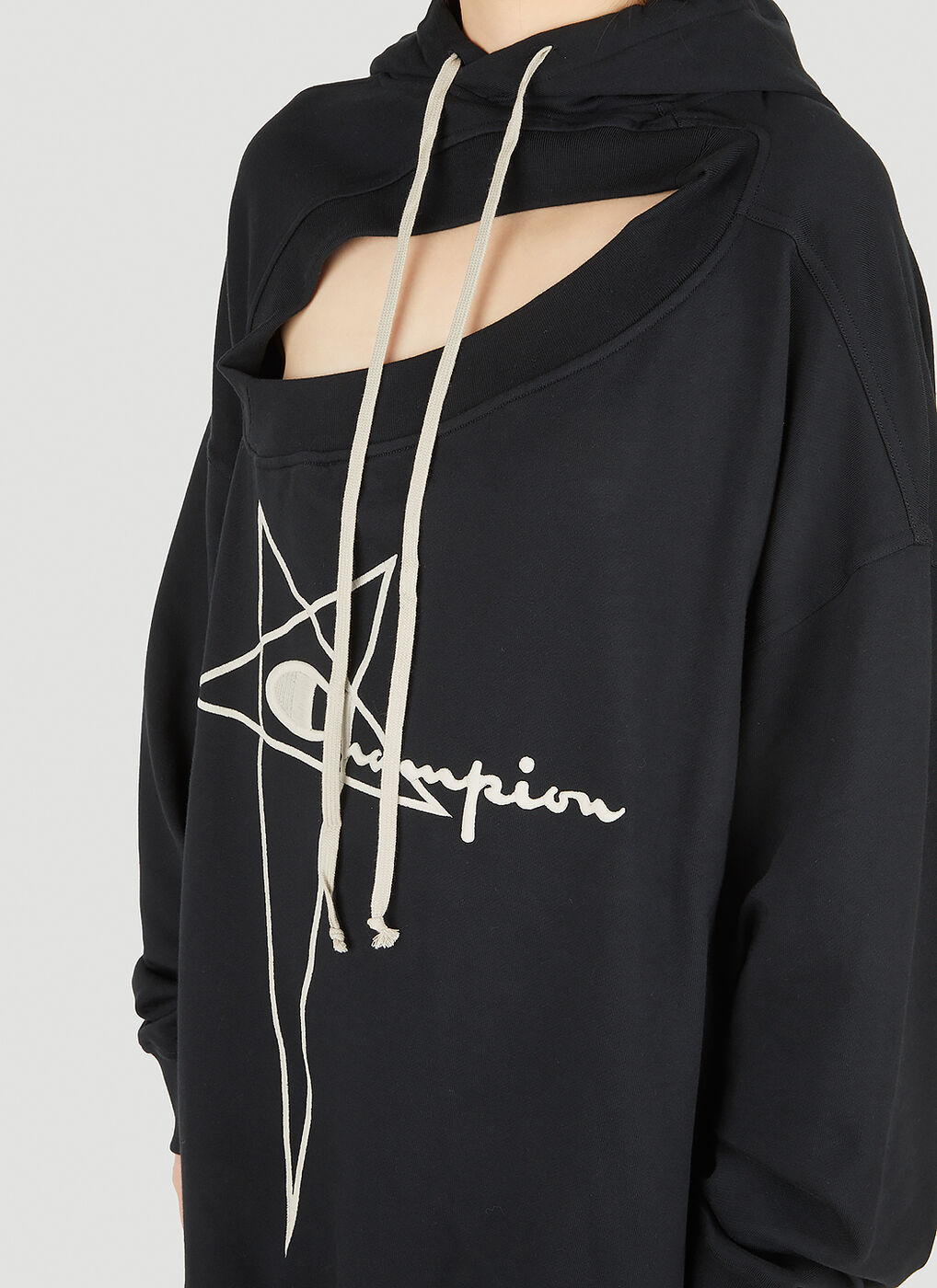 Tommy Hooded Sweatshirt in Black Rick Owens