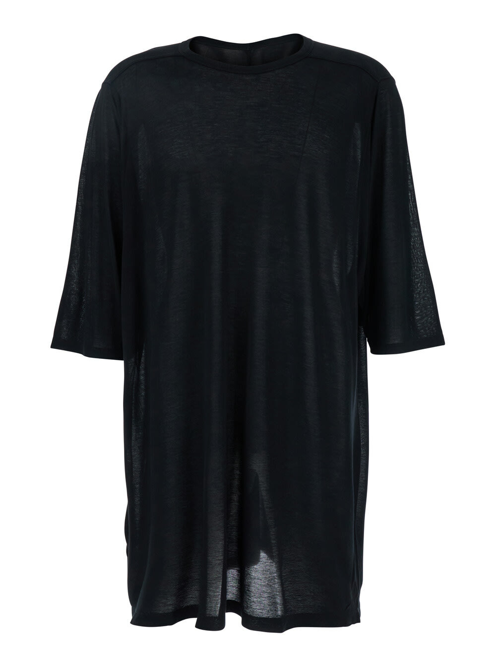 Tシャツ・カットソー RICK OWENS 'Jumbo' Black Round Neck T-Shirt in Cotton Man Rick Owens jumbo Black Round Neck T-shirt In Cotton Man Rick