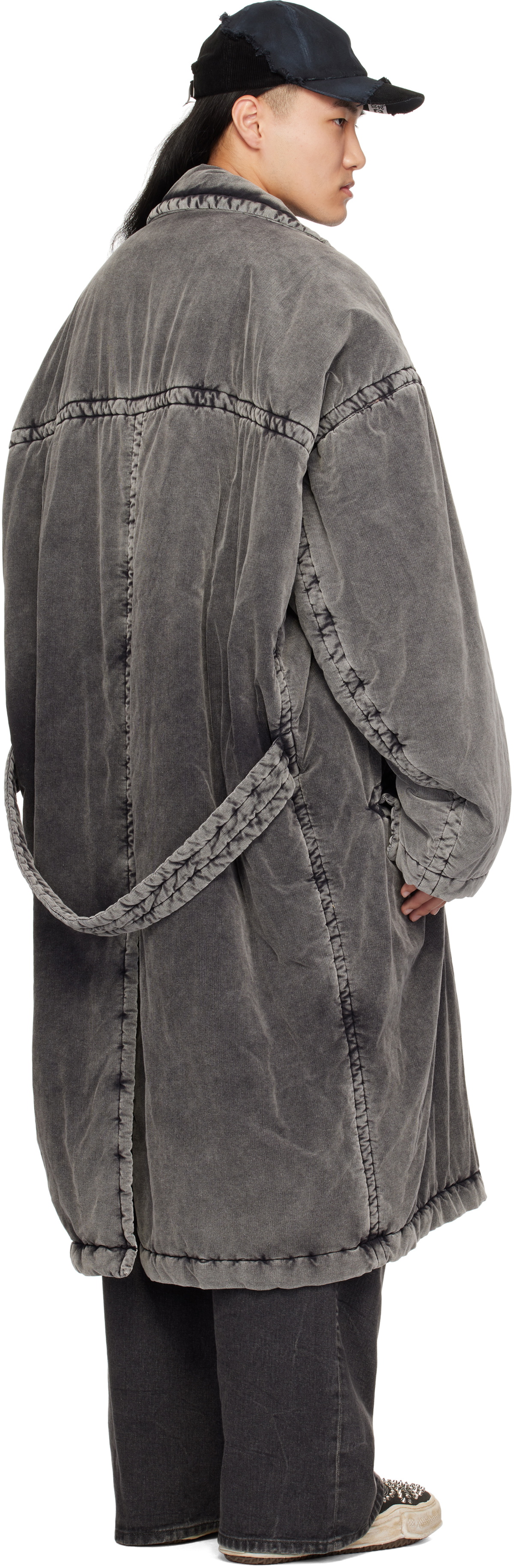 Maison MIHARA YASUHIRO Gray Puffer Corduroy Coat
