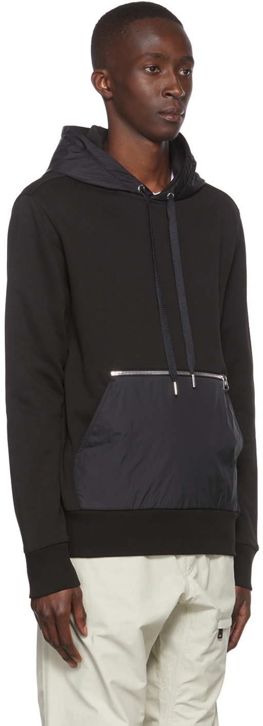 Moncler Black Cotton & Nylon Hoodie Moncler