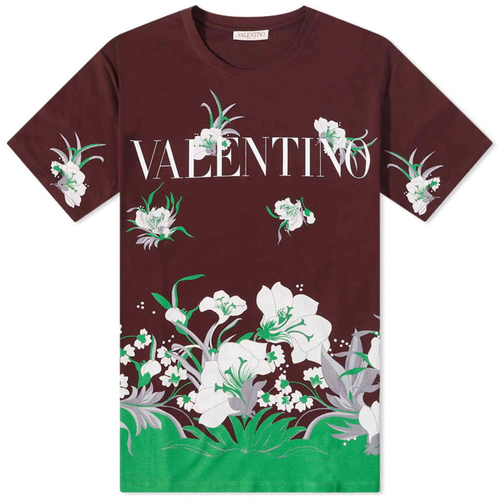 Photo: Valentino Floral Print Logo Tee
