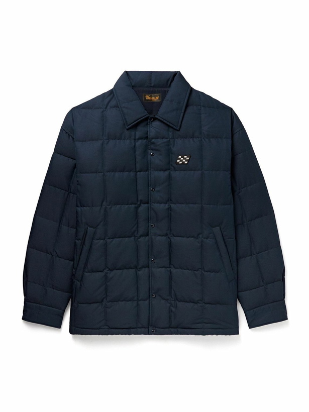 Photo: Visvim - Coach Appliquéd Quilted Wool and Silk-Blend Twill Down Jacket - Blue