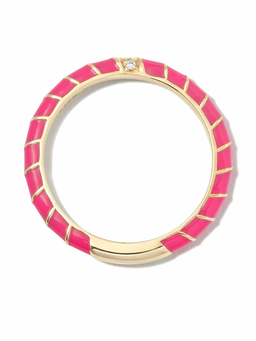 Yvonne Léon 9K Yellow Gold Alliance Enamel Diamond Ring