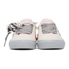 Off-White Beige and Grey Vulcanized Low Sneakers