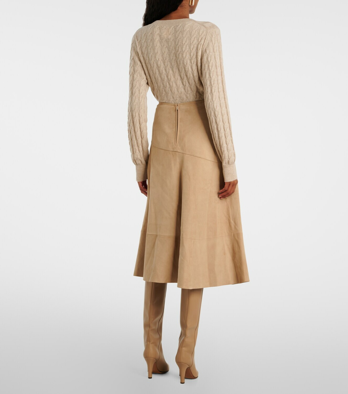 Yves Salomon Suede midi skirt