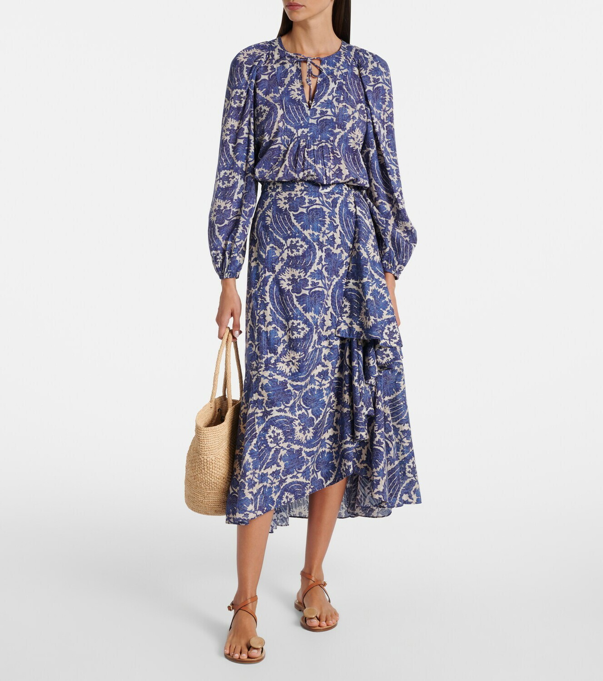 Ulla Johnson Sabina printed cotton-blend maxi skirt