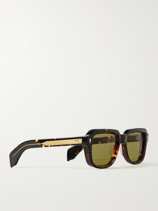 Photo: JACQUES MARIE MAGE - Taos Square-Frame Tortoiseshell Acetate Sunglasses - Brown