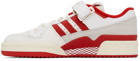 adidas Originals Off-White & Red Forum 84 Low Sneakers