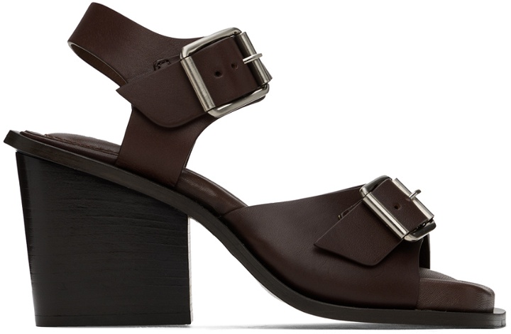 Photo: LEMAIRE Burgundy Square 80 Heeled Sandals