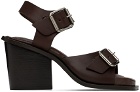 LEMAIRE Burgundy Square 80 Heeled Sandals