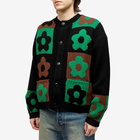 Kenzo Paris Men's Kenzo Boke Checkerboard Cardigan in Grass Green