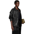 Nour Hammour Black Micah Leather Bomber Jacket