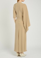 Joseph Joya Draped Satin-twill Maxi Dress Beige