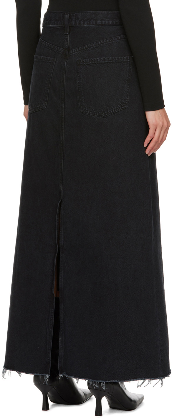 AGOLDE Black Hilla Denim Maxi Skirt AGOLDE