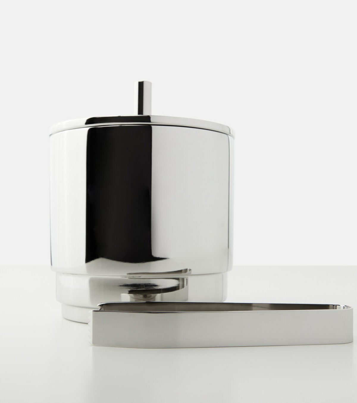 Georg Jensen Manhattan stainless steel ice bucket and tongs set by Helle Damkjær