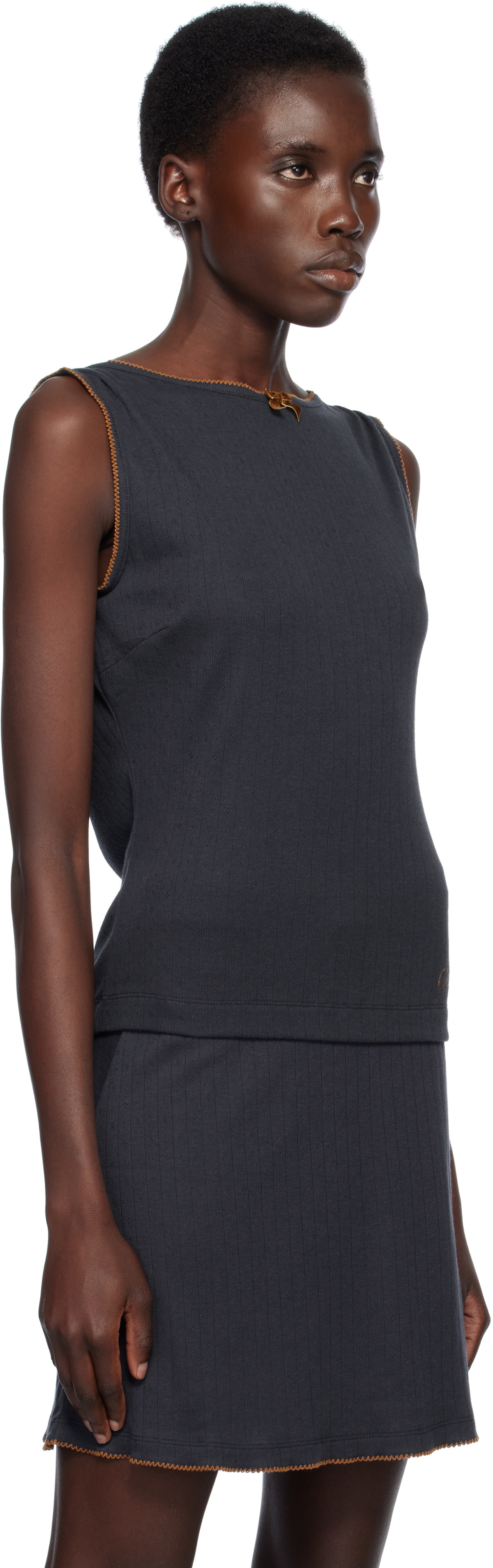 Caro Editions Navy Alexa Jersey Top