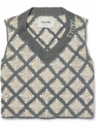 Story Mfg. - Tea Crocheted Organic Cotton Sweater Vest - Blue
