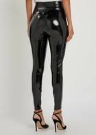 Spanx Panelled Faux Patent Leather Leggings Black