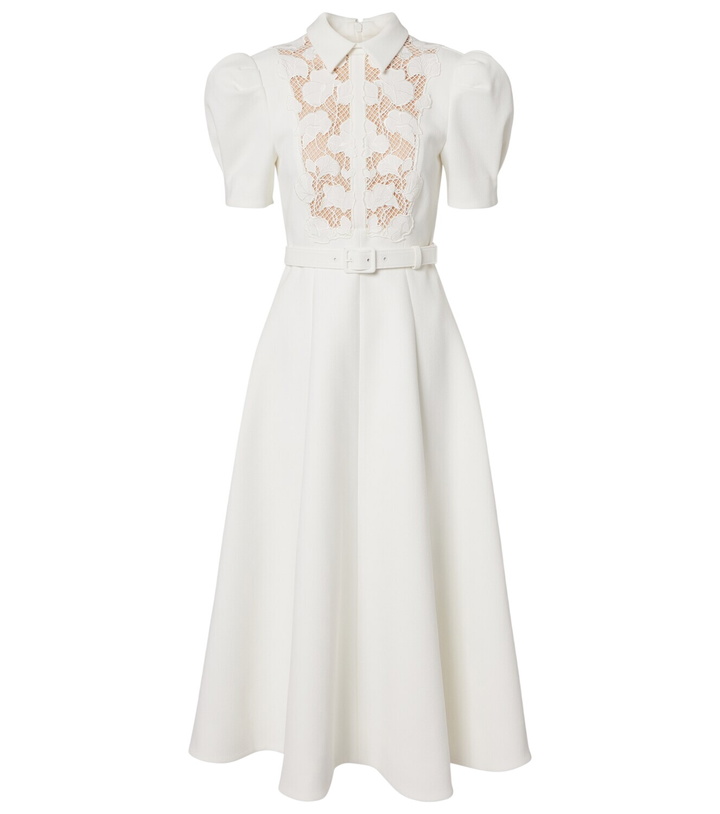 Photo: Rebecca Vallance Parrish belted lace-trimmed midi dress