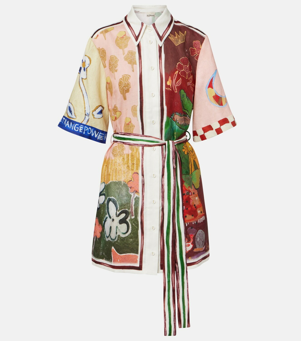 Alémais x MLAK Tangible Love printed linen minidress