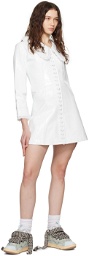 ERL White Buttoned Leather Minidress