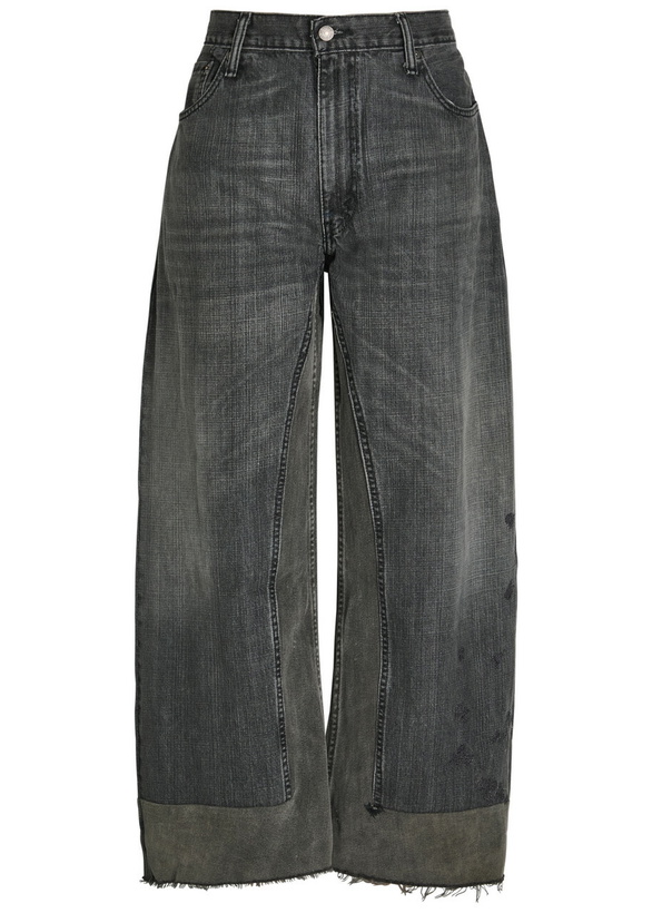 Photo: B Sides Reworked Vintage Culotte Panelled Wide-leg Jeans Black