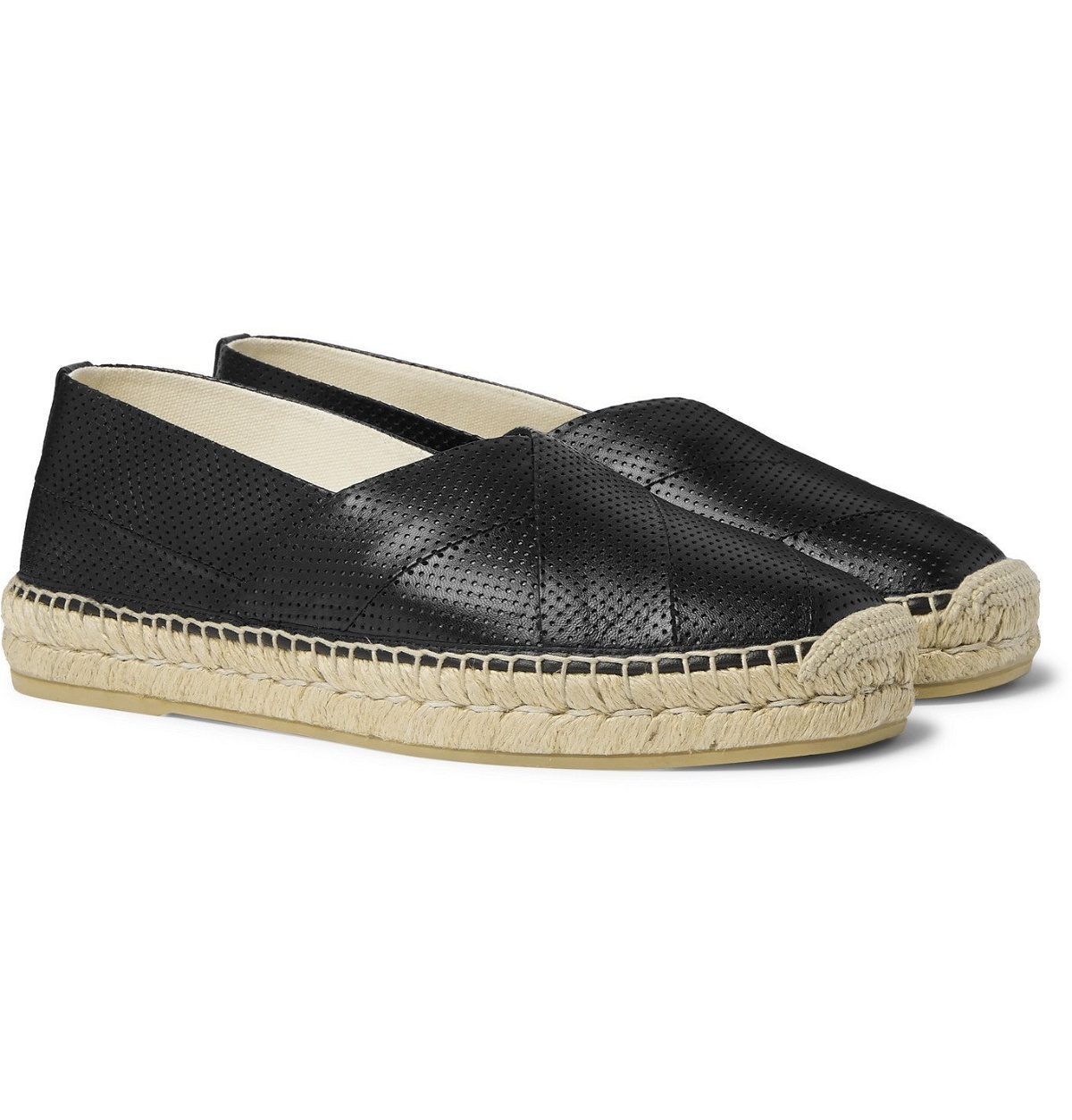 Photo: Gucci - Perforated Leather Espadrilles - Black