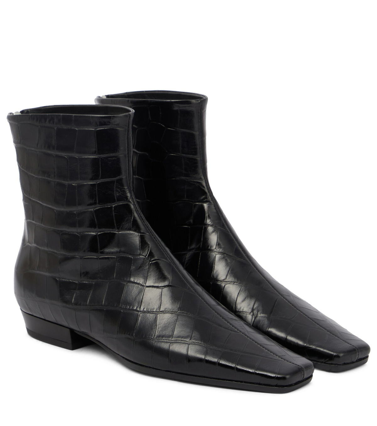 Toteme - Croc-effect leather ankle boots