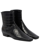 Toteme - Croc-effect leather ankle boots