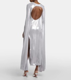 Norma Kamali Ribbon open-back lamé gown
