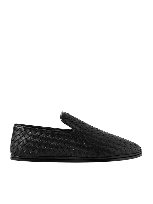 Photo: Bottega Veneta - Intrecciato Full-Grain Leather Slippers - Black
