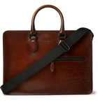 Berluti - Un Jour Scritto Leather Briefcase - Men - Brown