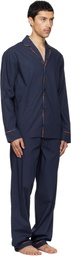 Paul Smith Navy 'Artist Stripe' Trim Cotton Pyjama Set