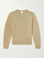 A.P.C. - Edmond Logo-Intarsia Wool Sweater - Neutrals