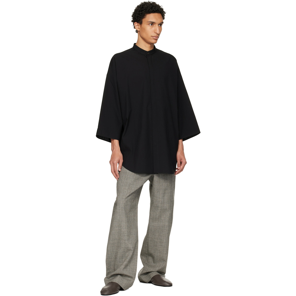Fear of God Gray Mouline Wool Casual Flat Front Trousers