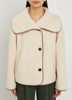 Varley Romane Contrasting-trim Sherpa Jacket Cream