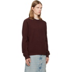 Maison Margiela Burgundy Virgin Wool Crewneck Sweater