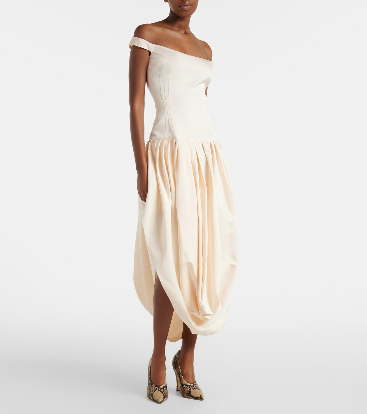 Magda Butrym Off-shoulder cotton and silk maxi dress