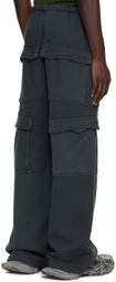 GREG ROSS Black Cargo Lounge Pants