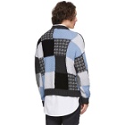 JW Anderson Blue and Grey Patchwork Sweater