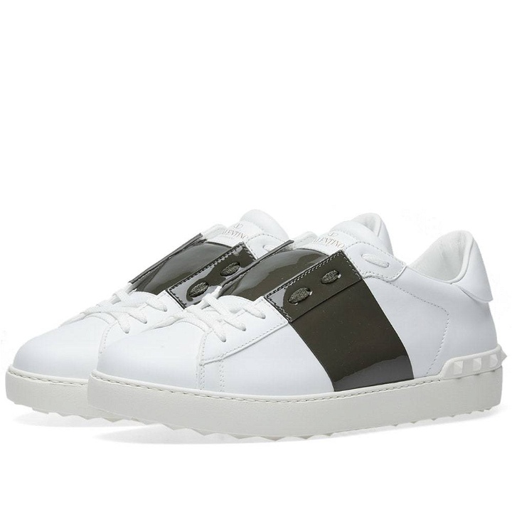 Photo: Valentino Open Low Top Patent Sneaker White