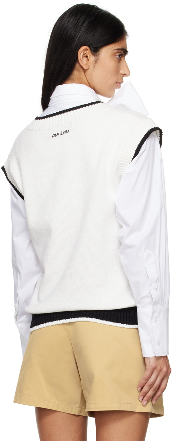KIMHĒKIM White V-Neck Vest
