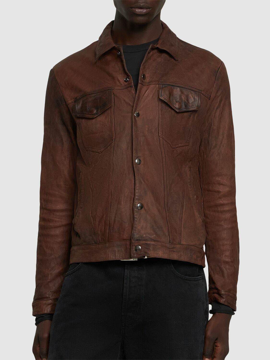 GIORGIO BRATO Bleached Leather Jacket Giorgio Brato