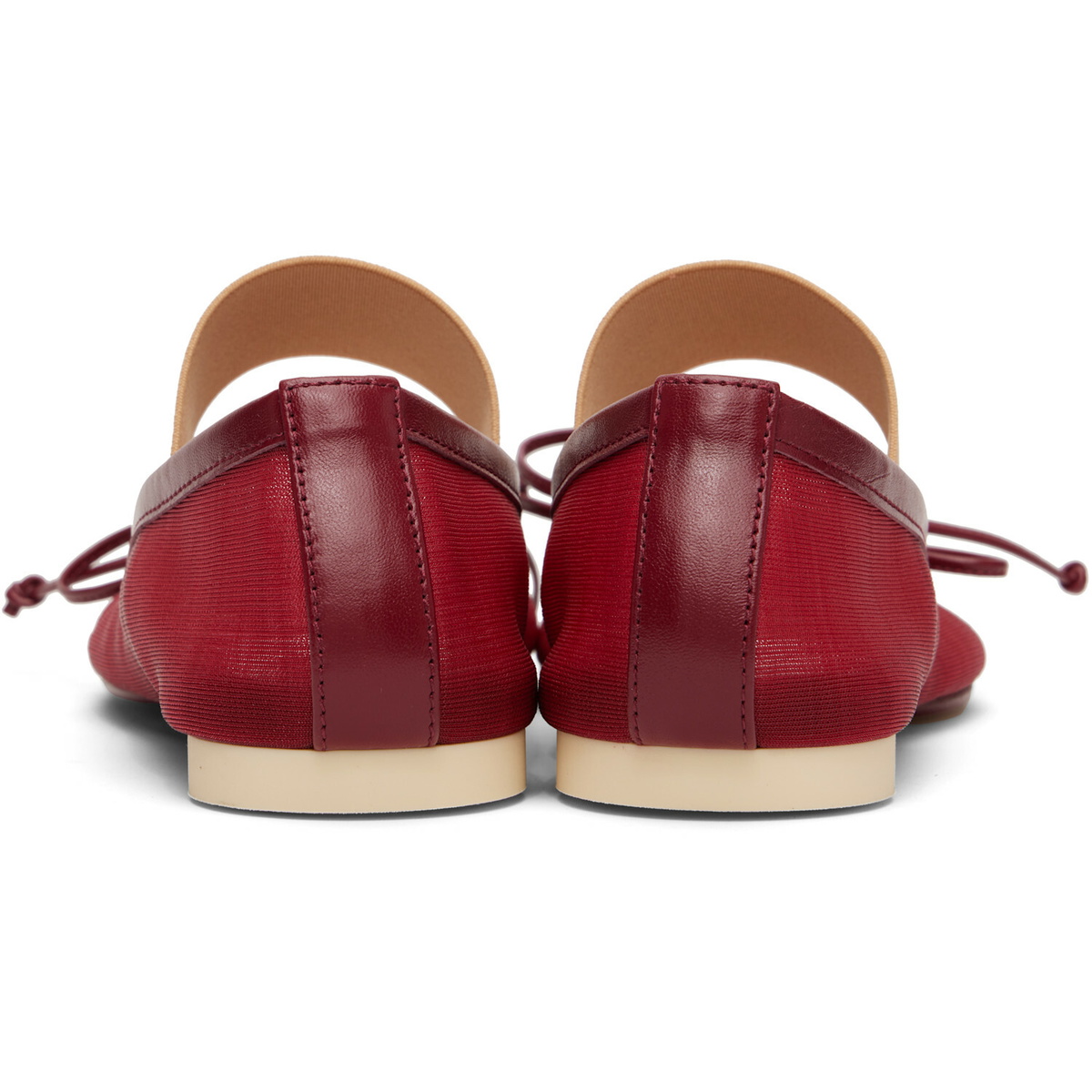MM6 Maison Margiela Red Anatomic Numeric Ballerina Flats